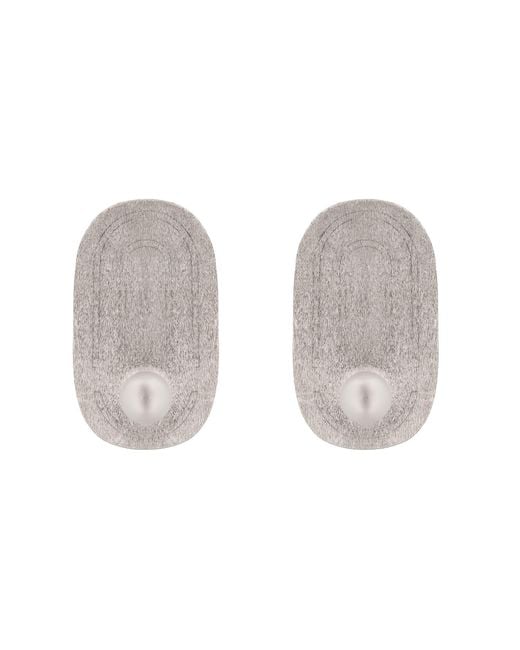 Silver Moon Gray Pearl Sterling Earrings – Lunar Echo