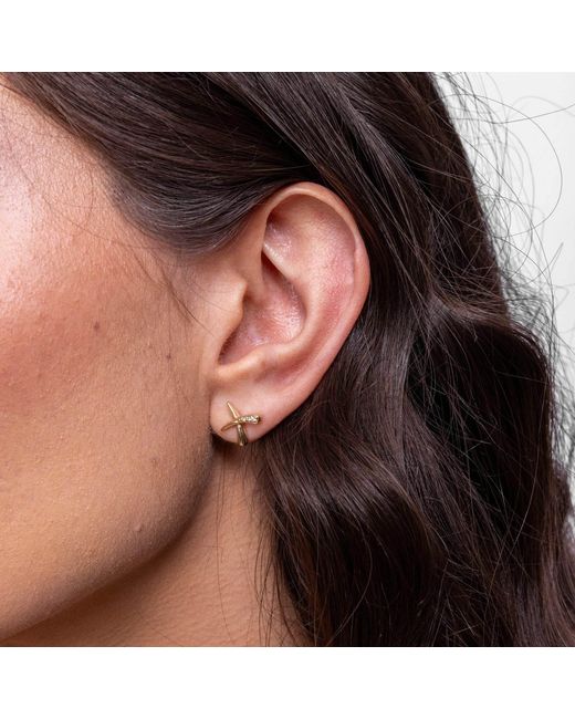 Lucy Quartermaine Metallic Solid Bliss Studs With Graded Diamonds