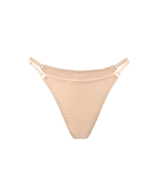 Daily Underwear Natural Neutrals Microfiber Adjustable String Panties Nude