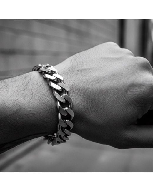 Tg-Jewellery by Tamara Gervasio Metallic Heavy Curb Bracelet for men