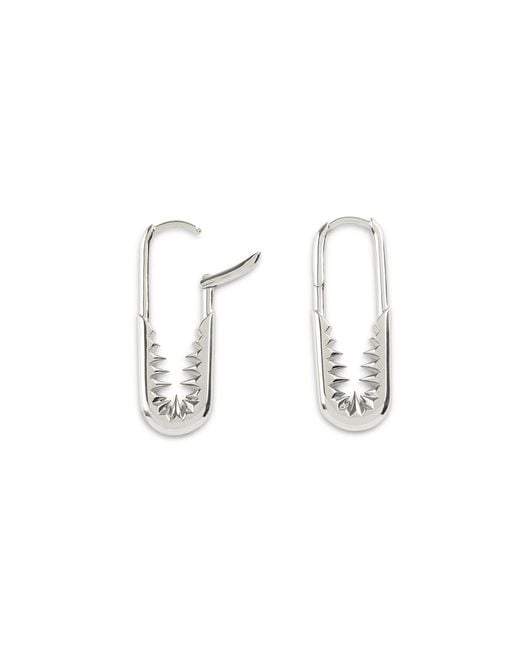 Kasun Metallic Safety Pin Hoop Earrings