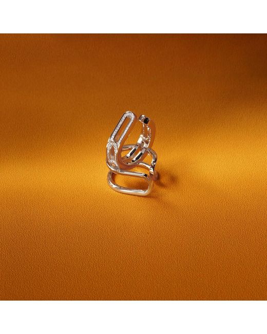 Meulien Metallic Budding Flower Ring Set
