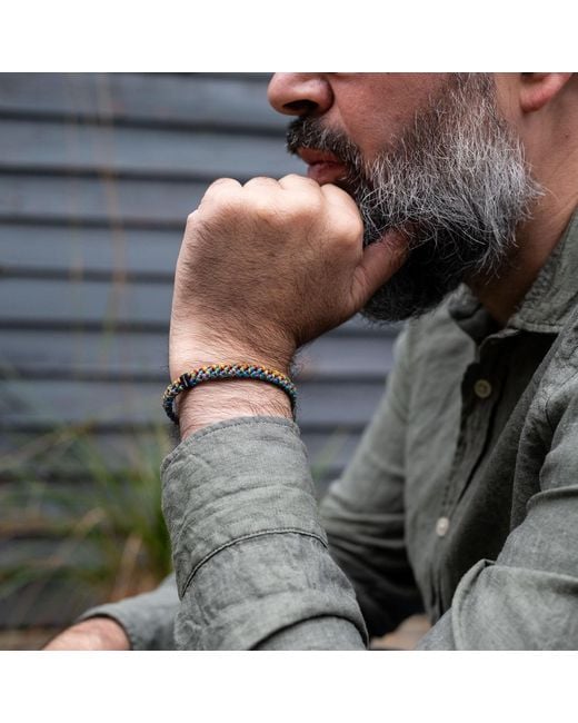 Harbour Uk Blue Hylander Chunky Steel Rope Bracelet for men