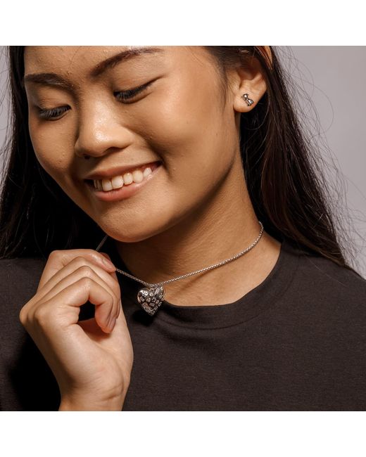 Cloud Haven Metallic Paw Prints On My Heart Necklace