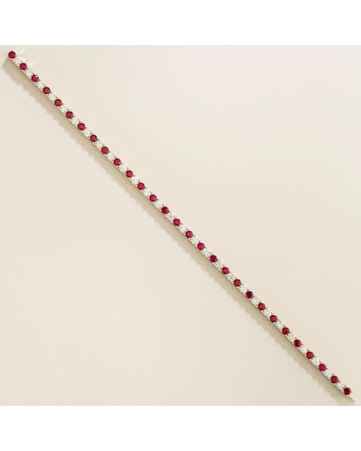 Juvetti Metallic Ciclo Ruby & Diamond Round Tennis Bracelet