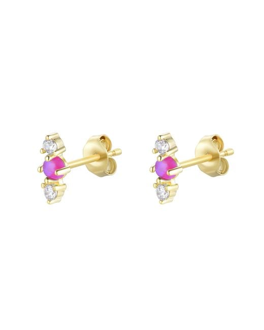 KAMARIA Metallic Stars Align Opal Cluster Stud Earrings