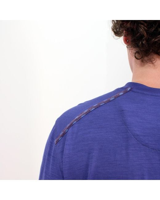 Lords of Harlech Purple Chase Long Sleeve Merino Crew In Skipper for men