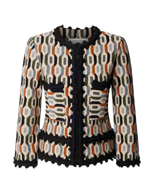 The Extreme Collection Black Multicolour Patterned Knit Jacket Scott