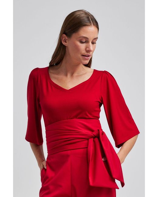 Marianna Déri Red Sweetheart Neckline Top