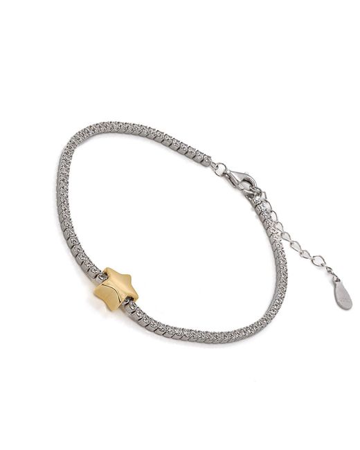 Ebru Jewelry Metallic Star Diamond Tennis Bracelet