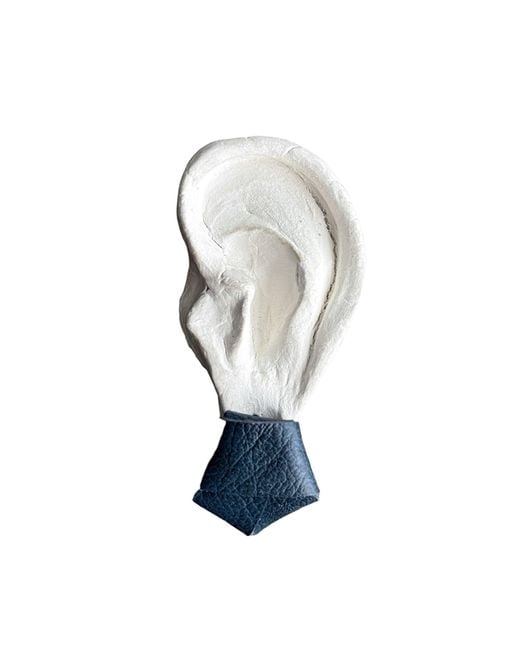 London Atelier Byproduct White Origami Nappa Leather Stud Earrings