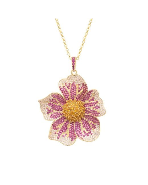 Latelita London Pink Pansy Necklace