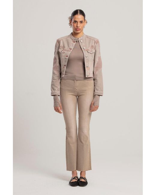Pcfg Brown Neutrals Silken Touch Sheer Long-Sleeve Top