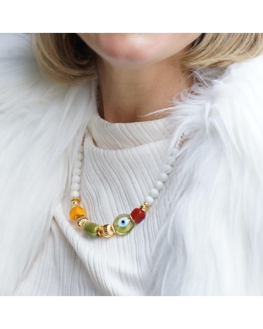 Smilla Brav Red Evil Eye Necklace Mandarin