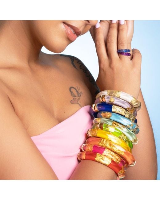 Gold & Honey Purple Bamboo Ring