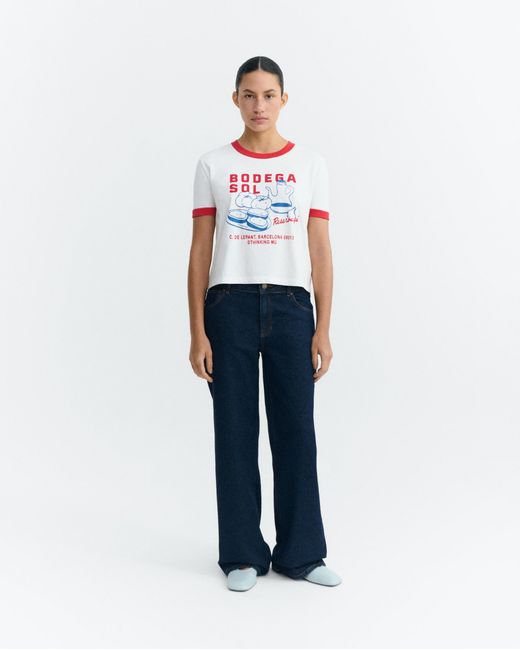 Thinking Mu White T-Shirt Contrast Cellar Sun Zowie R