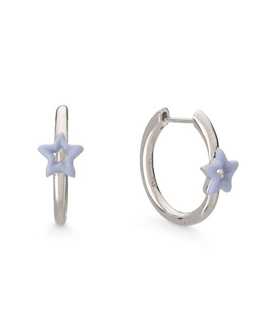 Dolcetto Designs Metallic Cometa Enamel Star Hoop Earrings