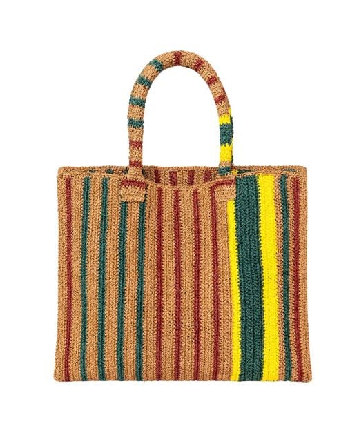 Jurgi Brand Yellow Neutrals Riviera Raffia Beach Bag – Multi Stripe
