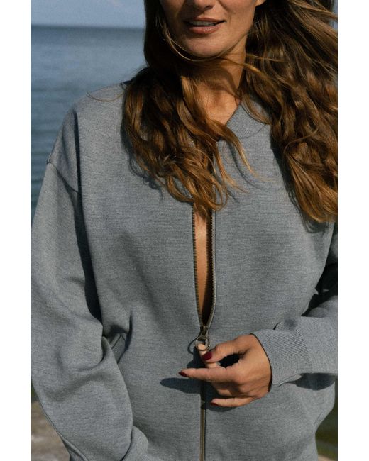 SALANIDA Gray Onda 100% Merino Bomber Jacket Light