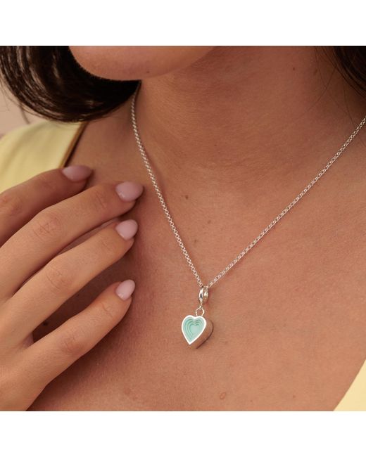 Lily Charmed Multicolor Sterling Geometric Heart Charm Necklace
