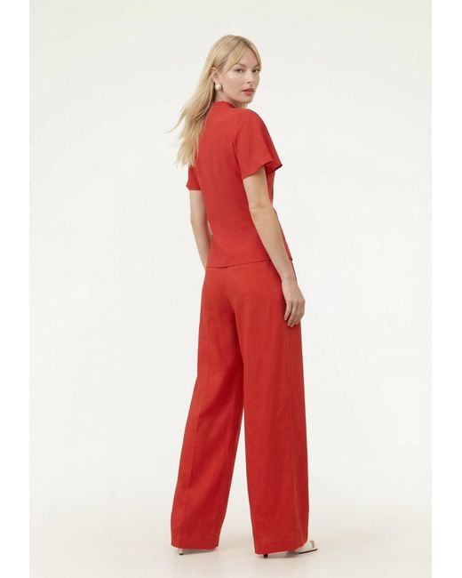 Lily and Lionel Red Camille Flutter Sleeve Top