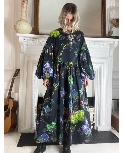 Klements Blue Dusk Dress In Witch Flower Print