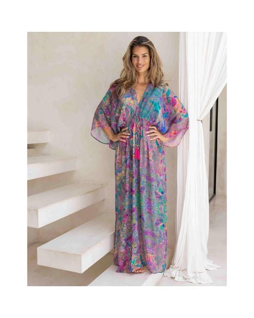 Sophia Alexia Multicolor Fantasia Capri Kimono Dress