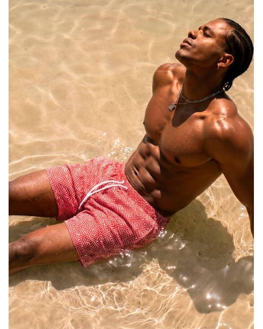 Bdxy Studio Red "The Frame" Swimshorts for men