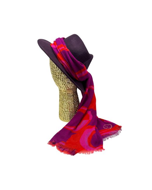 Julia Clancey Red Aubergine Fifi Scarf Fedora Set