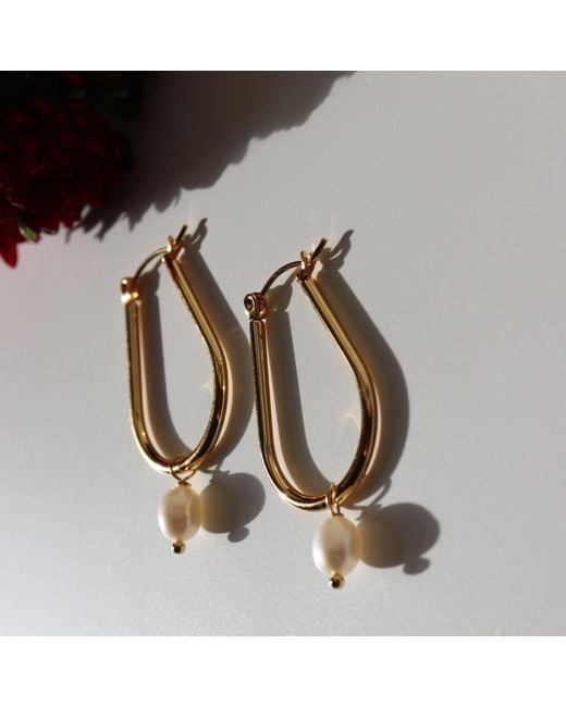 FV Jewellery Metallic Steel Me U Pearl Earrings