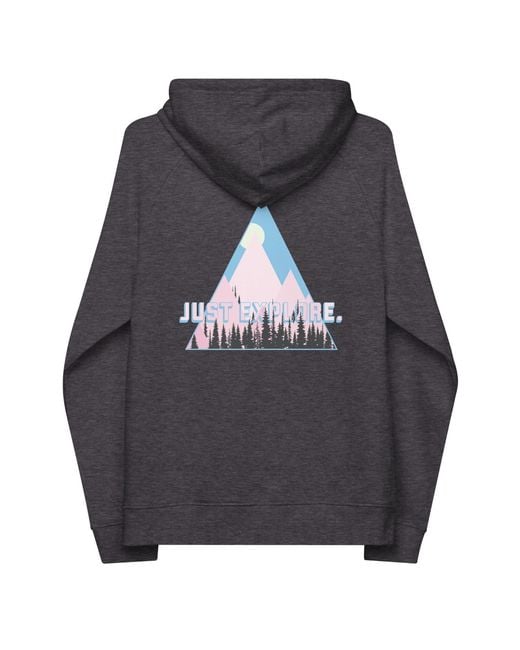 Anchor and Crew Gray Heather Just Explore. Seeker Organic Cotton Raglan Hoodie for men