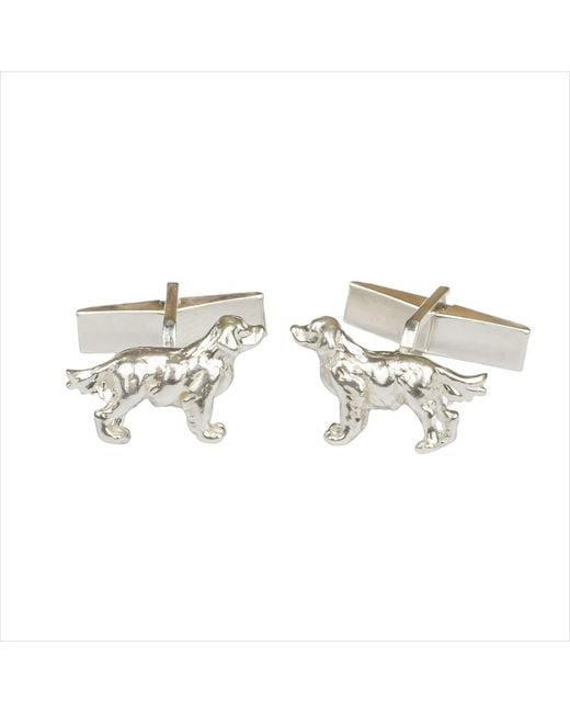 Simon Kemp Jewellers Metallic Solid Sterling Retriever Cufflinks for men