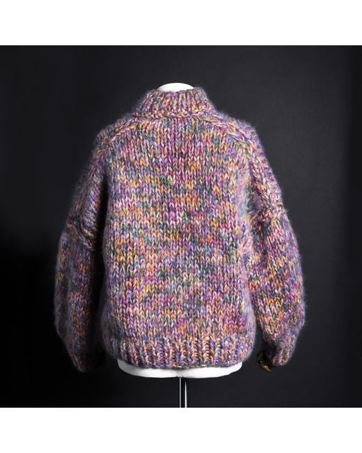 Essien & Emre Red Volatica Wool Mohair Hand Knit Jumper