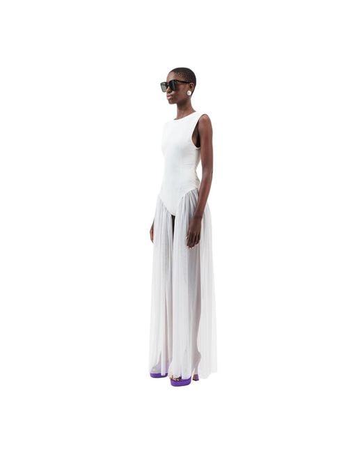 Úchè White Tulle Bodysuit