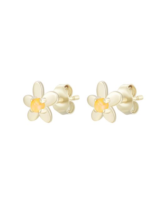 KAMARIA Metallic Mini Flower Opal Stud Earrings