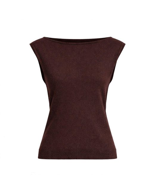 Fiora Muse Purple Cap Sleeve Cashmere Vest Top