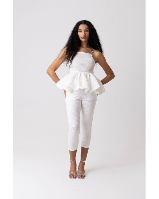 Amy Lynn White Penny Lace Capri Pants