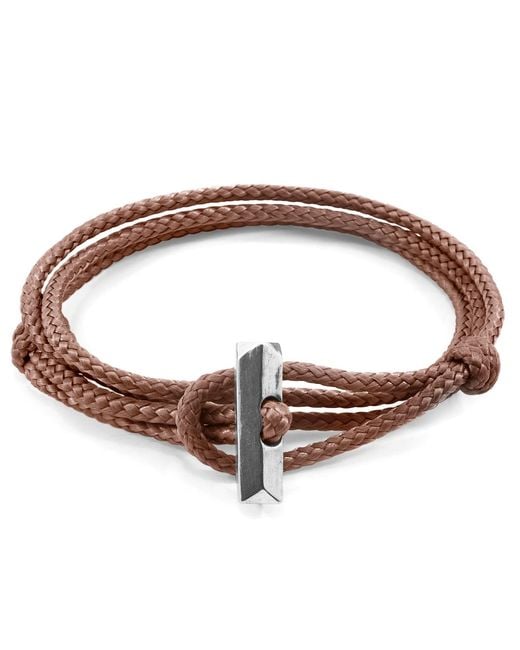 Anchor and Crew Brown Copper Oxford & Rope Bracelet
