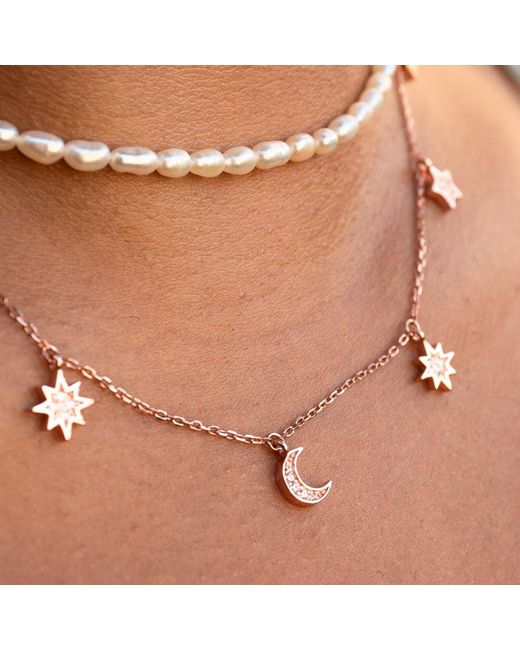 Seven Saints Metallic Heavenly Realms Moon & Stars Choker, Rhodium