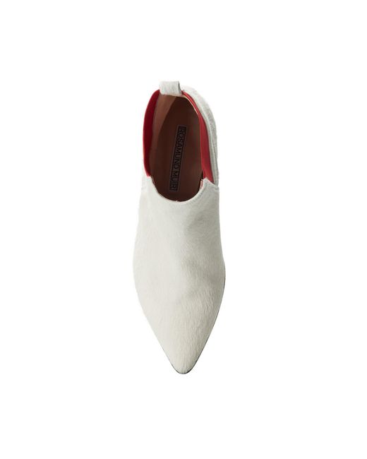 Rosamund Muir London White Fortuna Off Calfhair & Ankle Boots