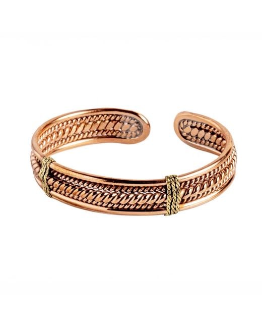 Anatoliacraft Metallic Woven Copper Cuff Bracelet Tone for men