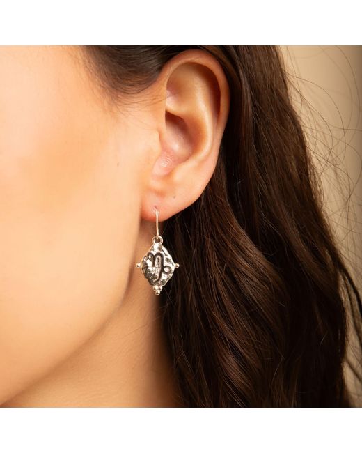 Seven Saints Metallic Capricorn Vintage-Style Dangle Earrings, Plated