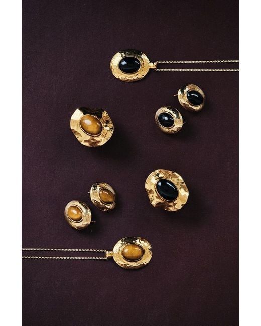 Argento Vivo Metallic Terra Studs — Onyx
