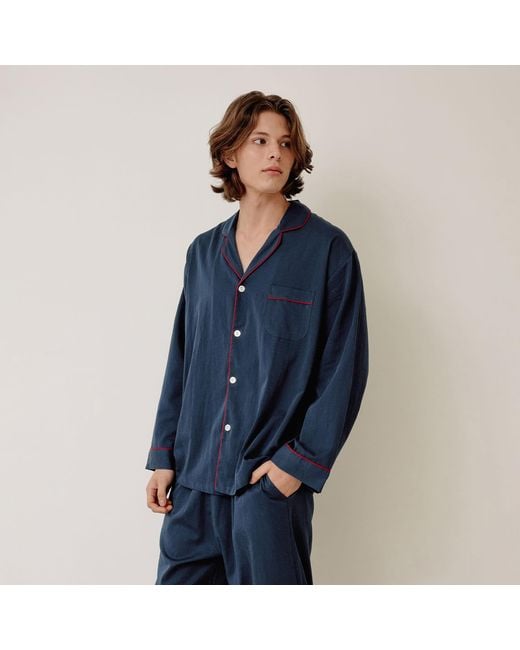Luna Luz Blue Helen Cotton Long-Sleeve Pajama Set for men