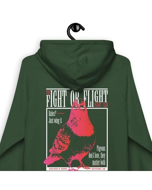 Anchor and Crew Green Bottle Eight Fight Or Flight Club Editions Organic Cotton Hoodie for men