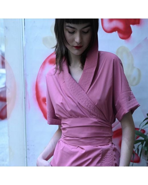 LA FEMME MIMI Pink Malinova Wrap Dress