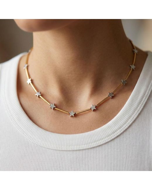 Jaredjamin Metallic Starlight Plated Hematite Necklace