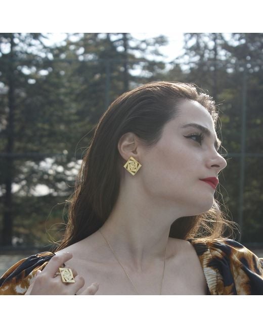 Gutta Design Metallic Loop Earring Plated