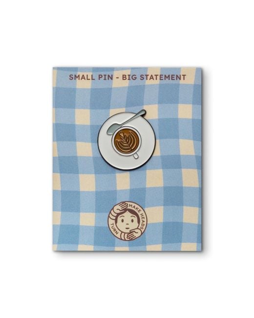 Make Heads Turn Metallic Enamel Pin Cup Of Coffee