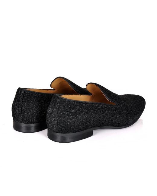 DAVID WEJ Black Bradford Glitter Smart Loafers – for men
